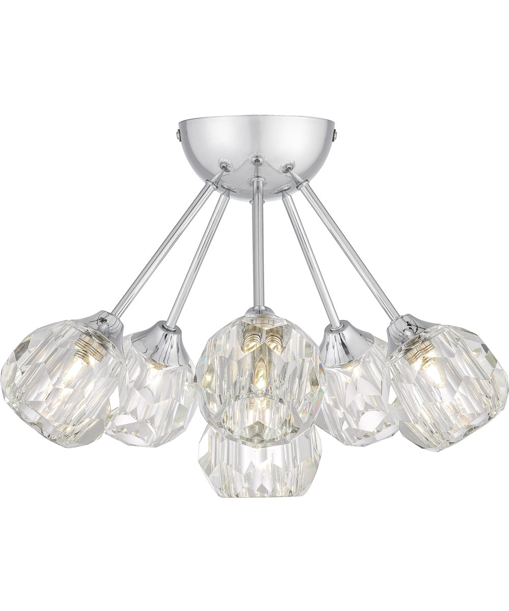 Spellbound 6-light Semi Flush Mount Polished Chrome