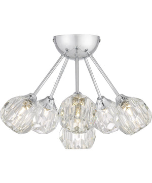 Spellbound 6-light Semi Flush Mount Polished Chrome