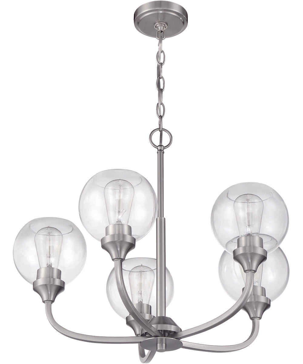 Glenda 5-Light Chandelier Brushed Polished Nickel