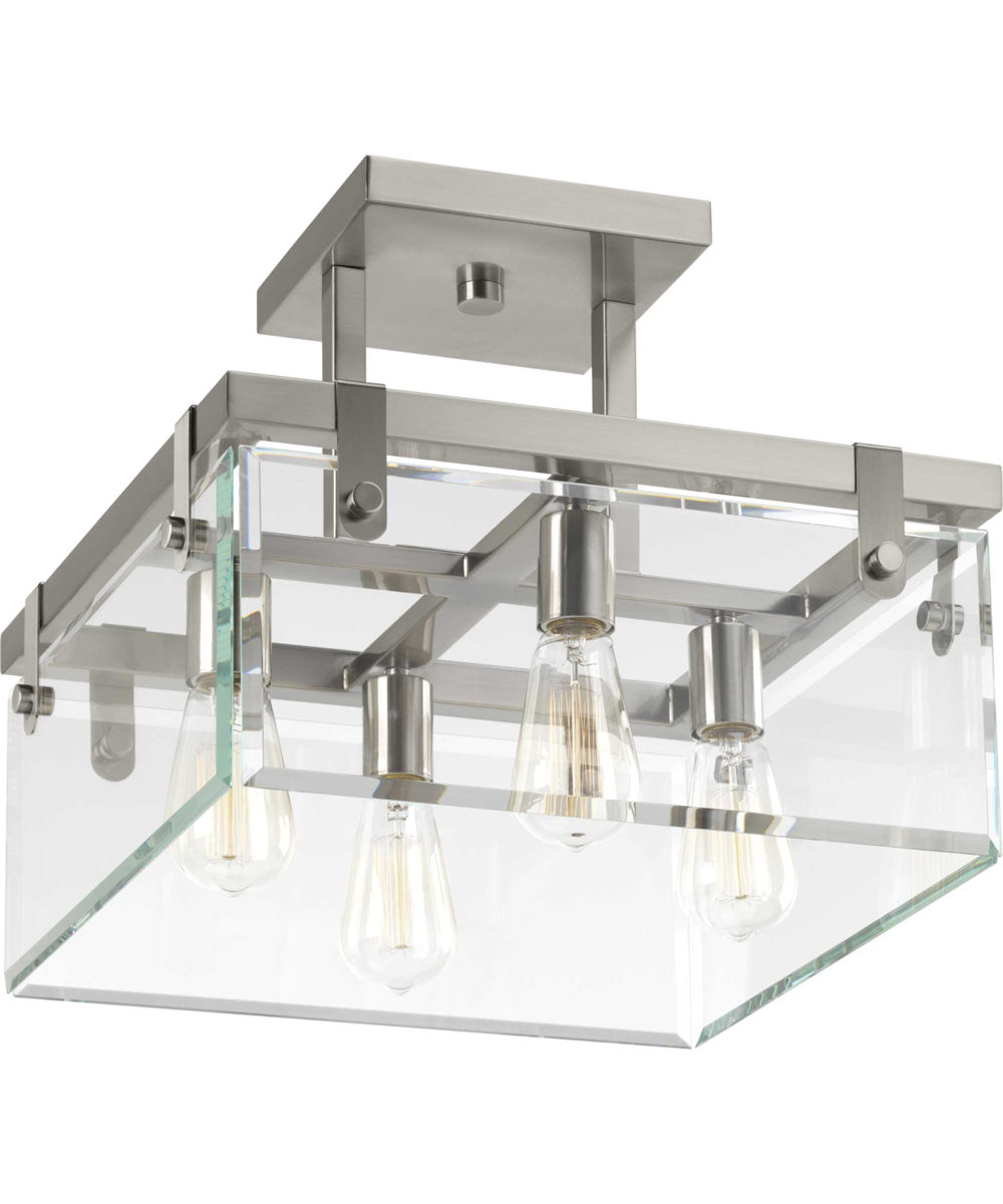 Glayse 16-3/4" Semi-Flush/Convertible Brushed Nickel