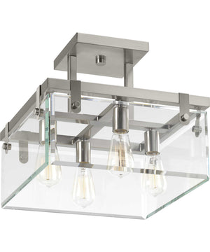 Glayse 16-3/4" Semi-Flush/Convertible Brushed Nickel