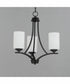 Deven 3-Light Chandelier Black
