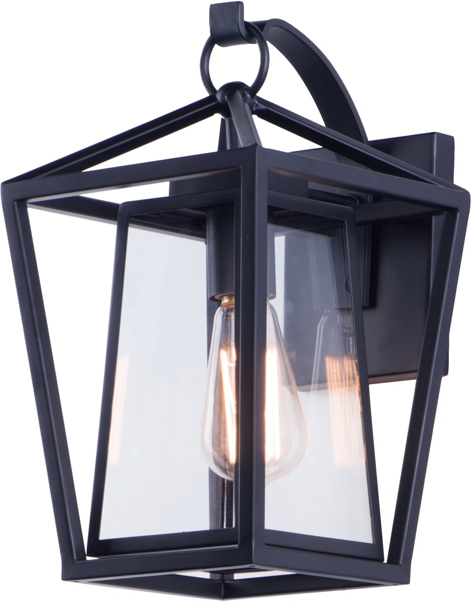 14"H Artisan 1-Light Outdoor Wall Mount Black