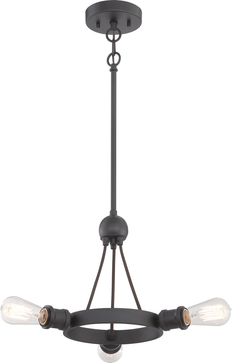 22"W Paxton 3-Light Pendant Aged Bronze