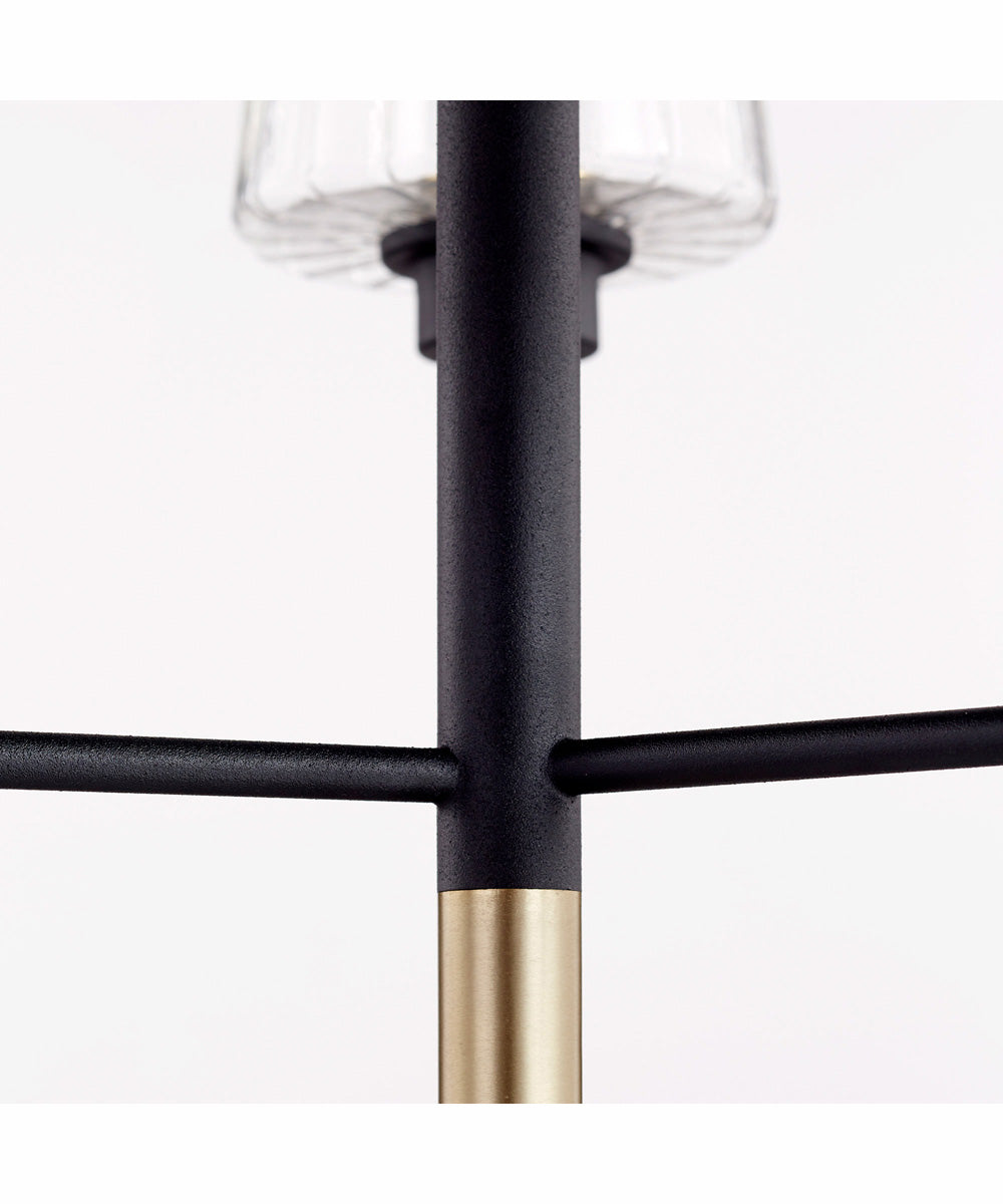 Dalia 3-light Chandelier Textured Black w/ Aged Brass