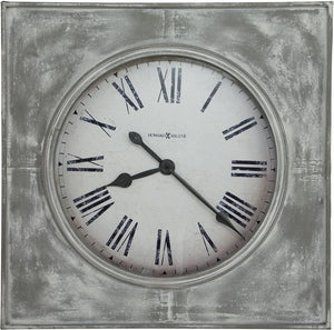 32"H Bathazaar Wall Clock Aged White and Gray