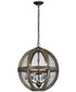 Renaissance Invention 3-Light Chandelier Aged Wood/Wire - Round