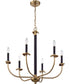 Stanza 6-Light Chandelier Flat Black/Satin Brass