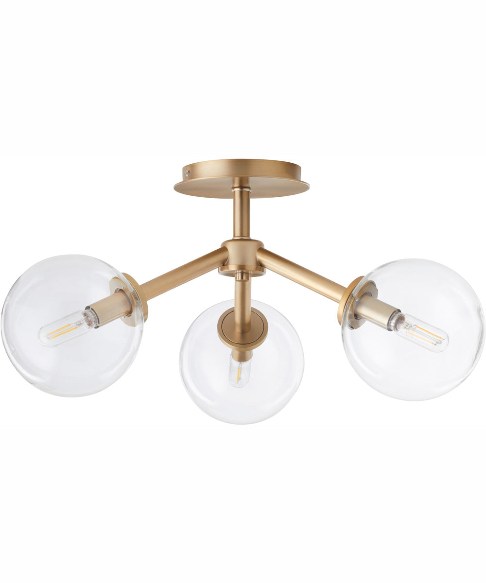 Rovi 3-light Ceiling Flush Mount Aged Brass