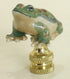 Green Frog Lamp Finial Porcelain 1.5"h