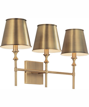 Whitney 3-Light Vanity Aged Brass