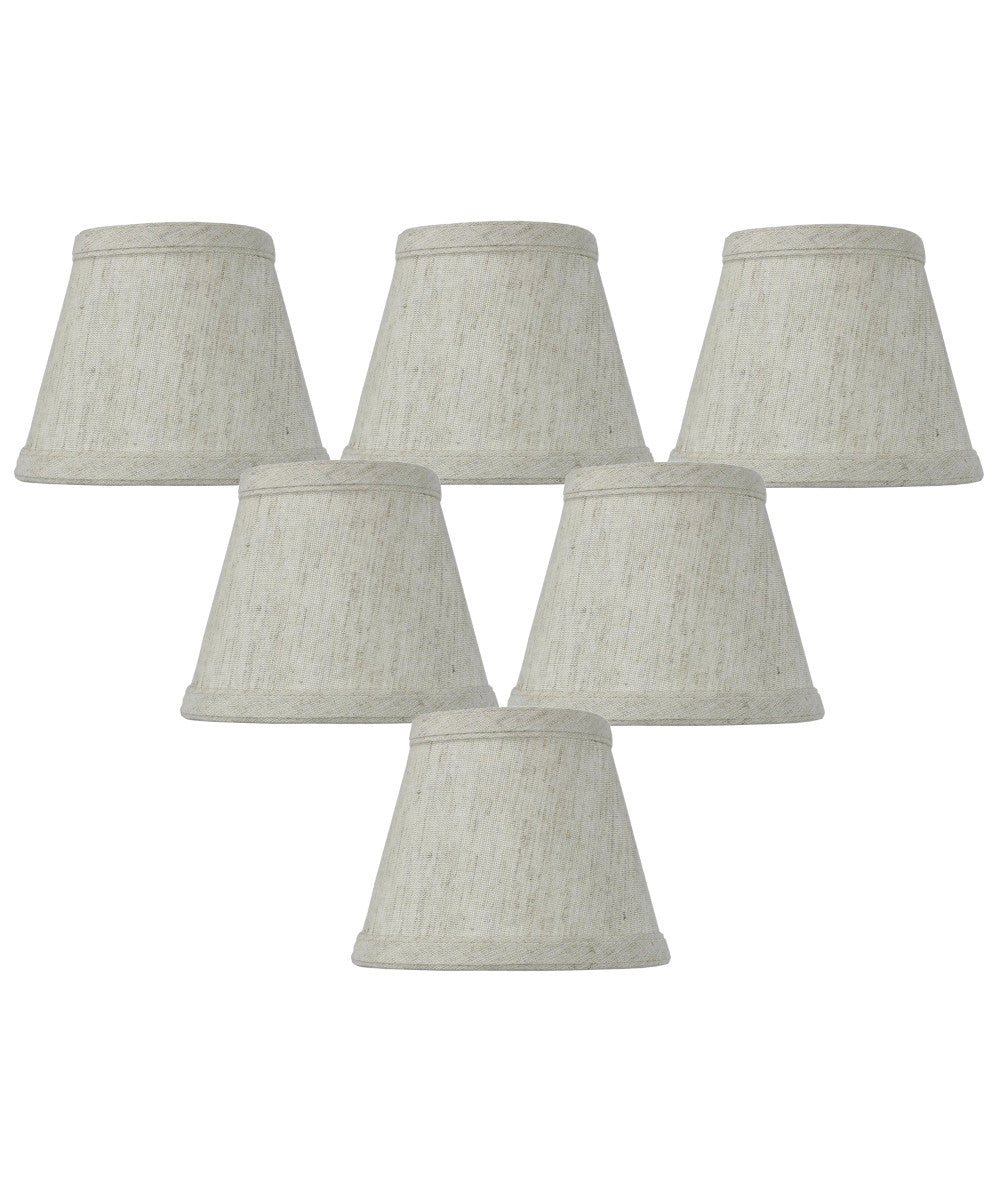 5"W x 4"H Set of 6 Textured Oatmeal Clip-on Candlelabra Shade