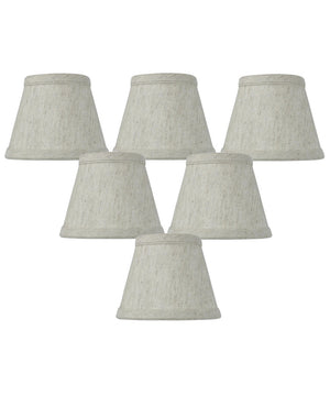 5"W x 4"H Set of 6 Textured Oatmeal Clip-on Candlelabra Shade