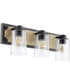 3-light Bath Vanity Light Noir w/ Driftwood finish