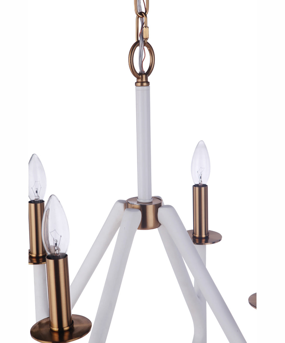 The Reserve 4-Light Foyer Matte White / Satin Brass