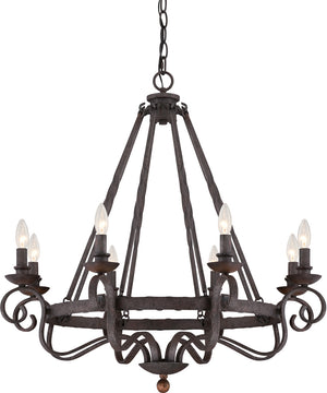 Noble 8-light Chandelier Rustic Black