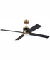56" Gregory 1-Light Ceiling Fan Satin Brass / Flat Black
