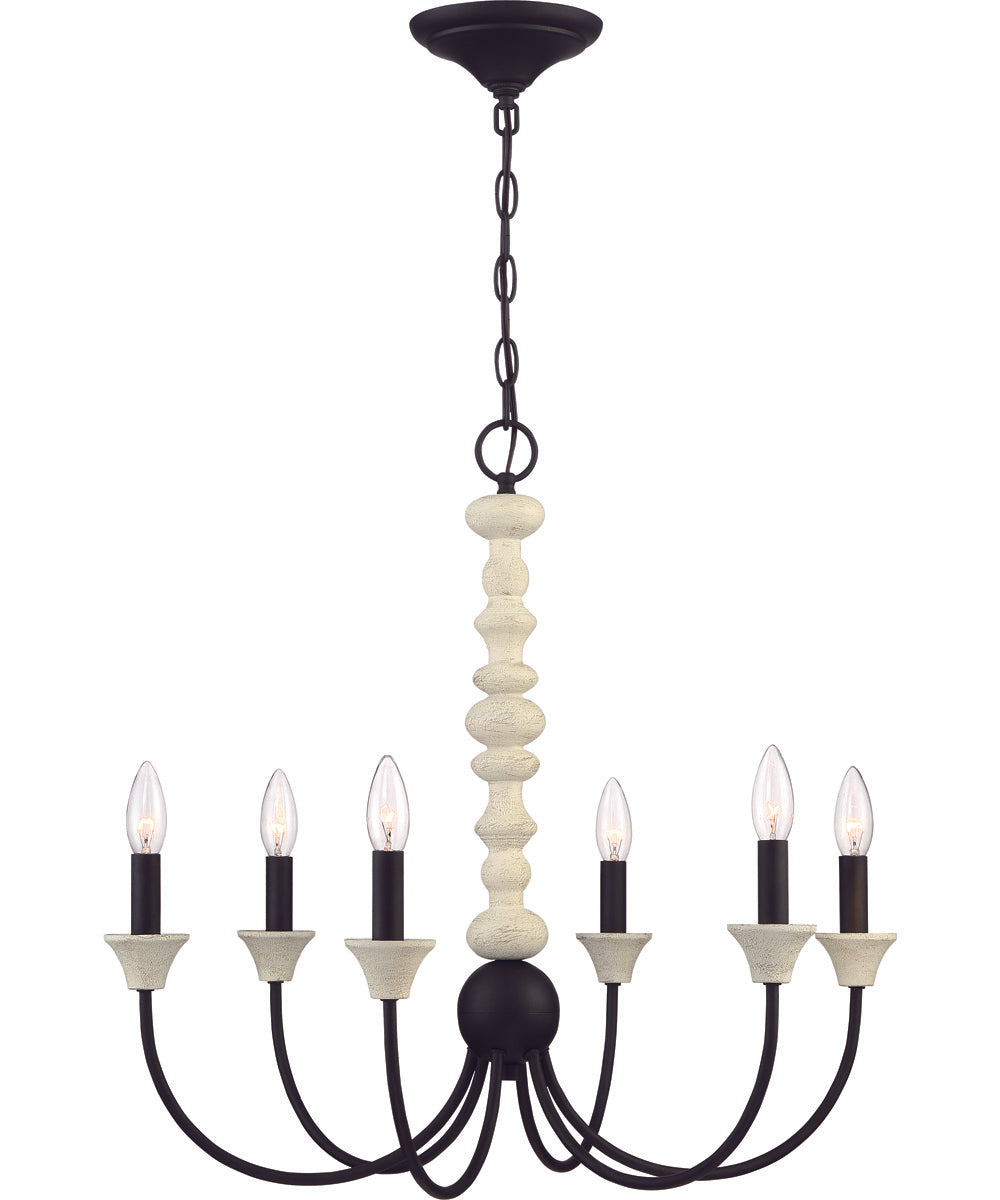 Meadow Place 6-Light Chandelier Cottage White/Espresso