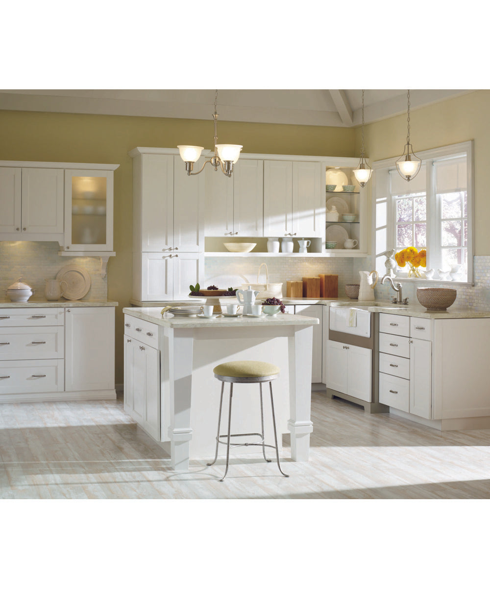 Madison 3-Light Etched Glass Traditional Chandelier Light Brushed Nickel