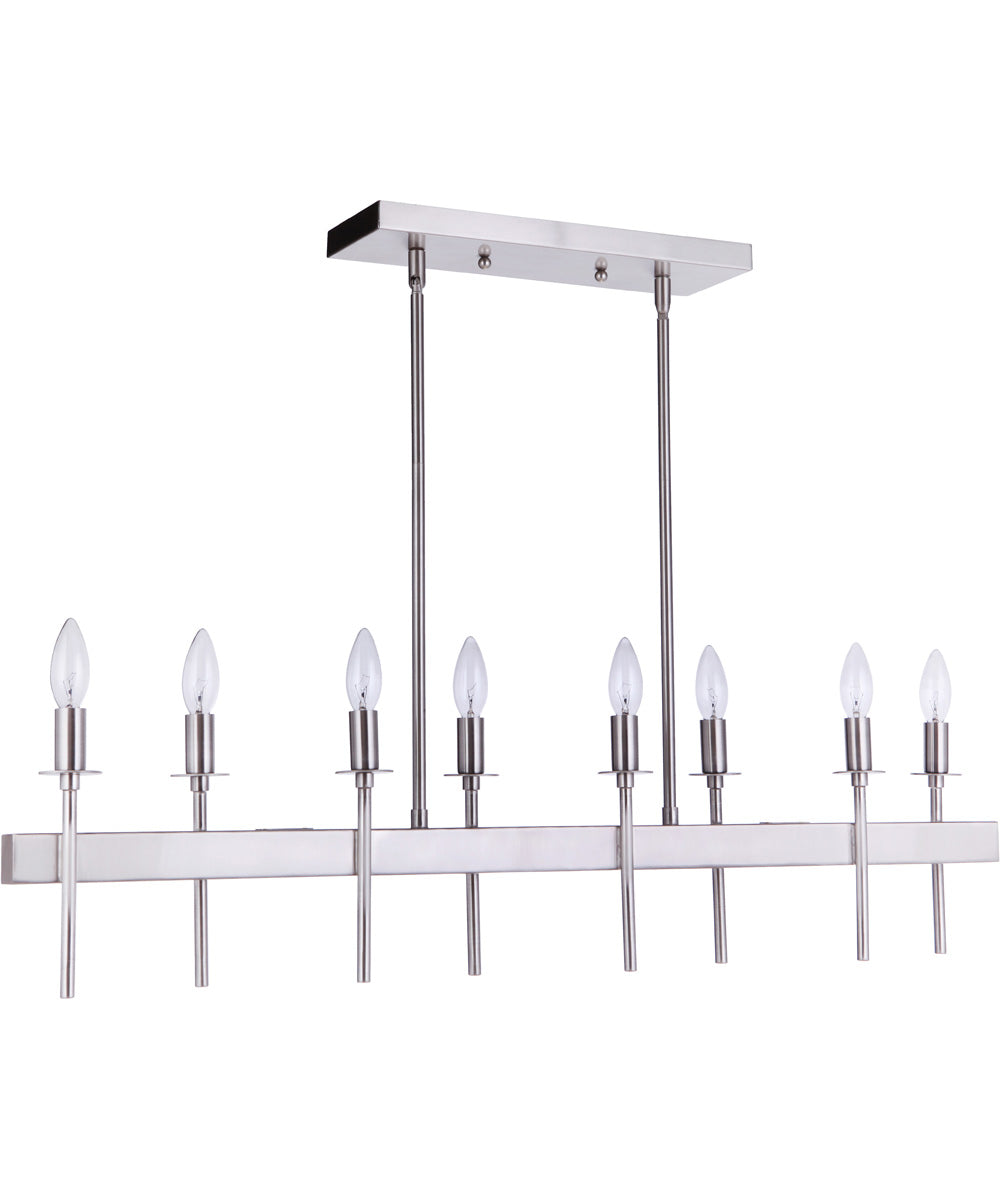 Larrson 8-Light Island Pendant Brushed Polished Nickel