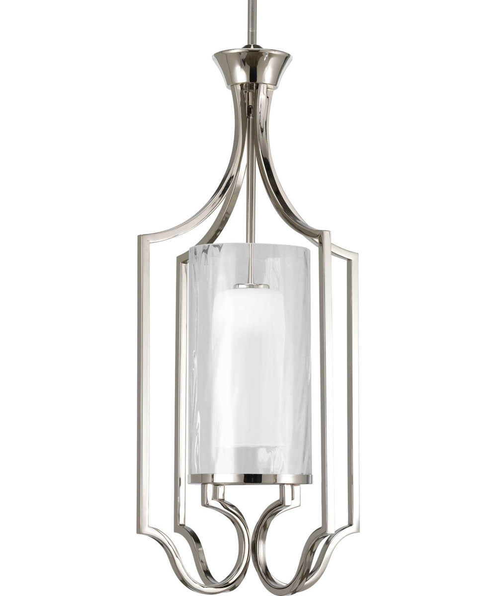 Caress 1-Light Small Foyer Pendant Polished Nickel