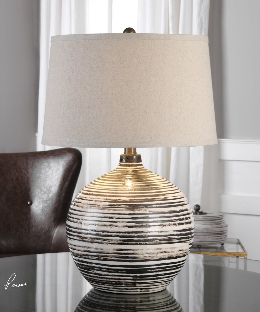 27"H Bloxom Mocha Ivory Lamp