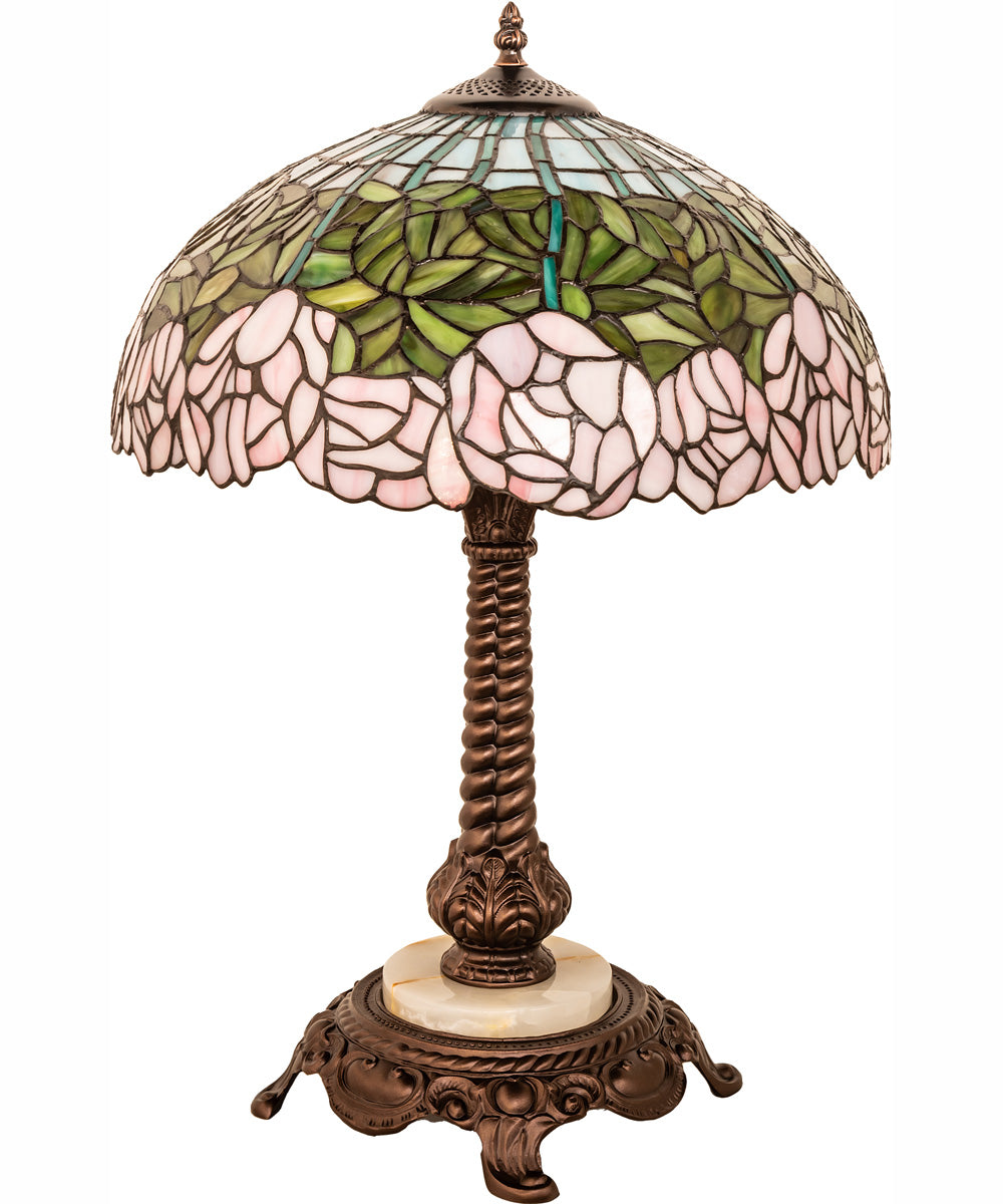 23" Wide Tiffany Cabbage Rose Table Lamp