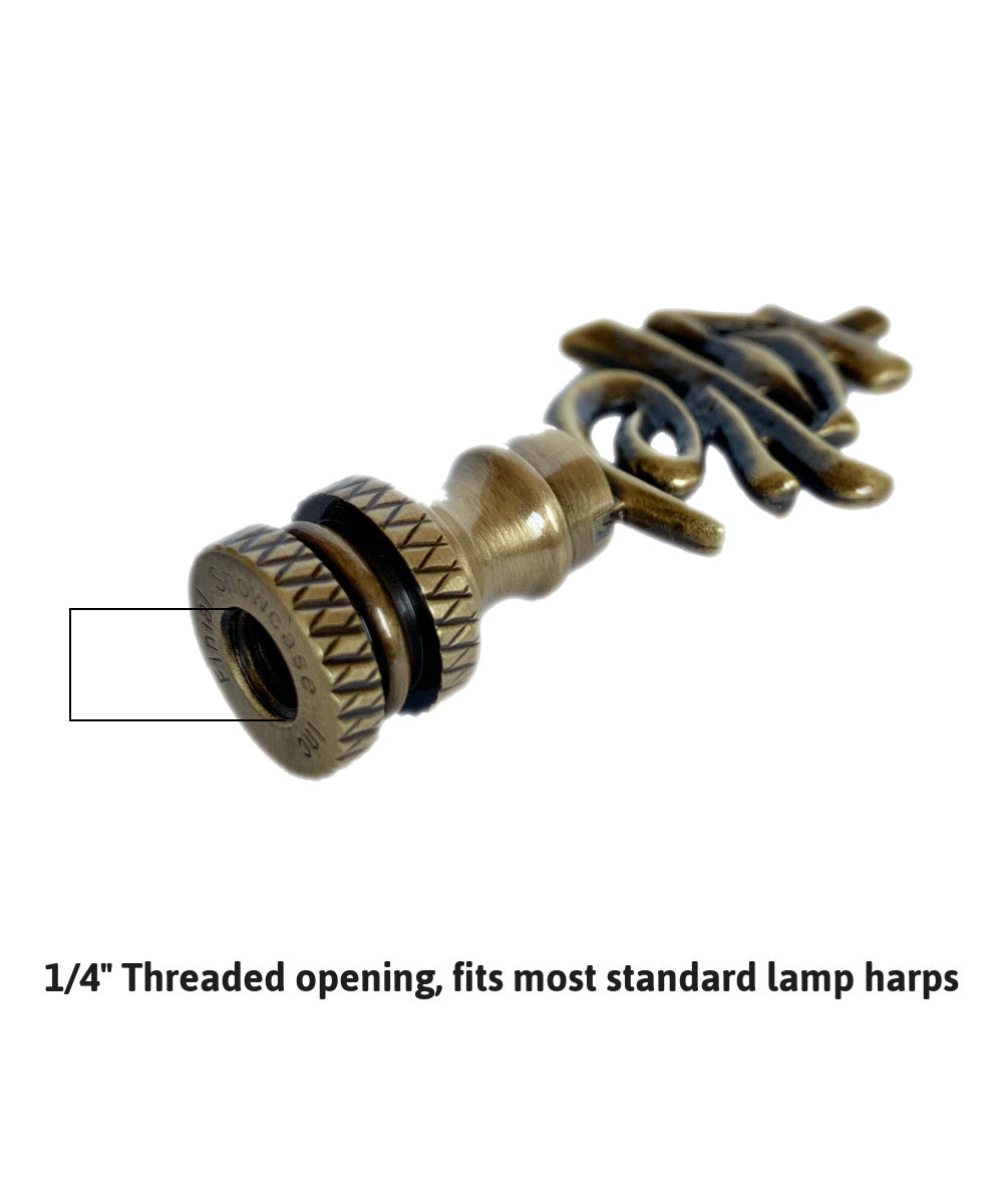 Antiqued Metal Longevity Lamp Finial 2.25"h