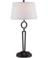Tiona 1-Light Table Lamp Dark Bronze/White Fabric Shade