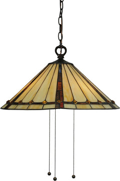 20"W Belvidere 3-Light Pendant Brown