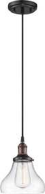7"W Vintage 1-Light Pendant Rustic Bronze