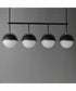Duke 4-Light Linear Pendant Black/Weathered Brass