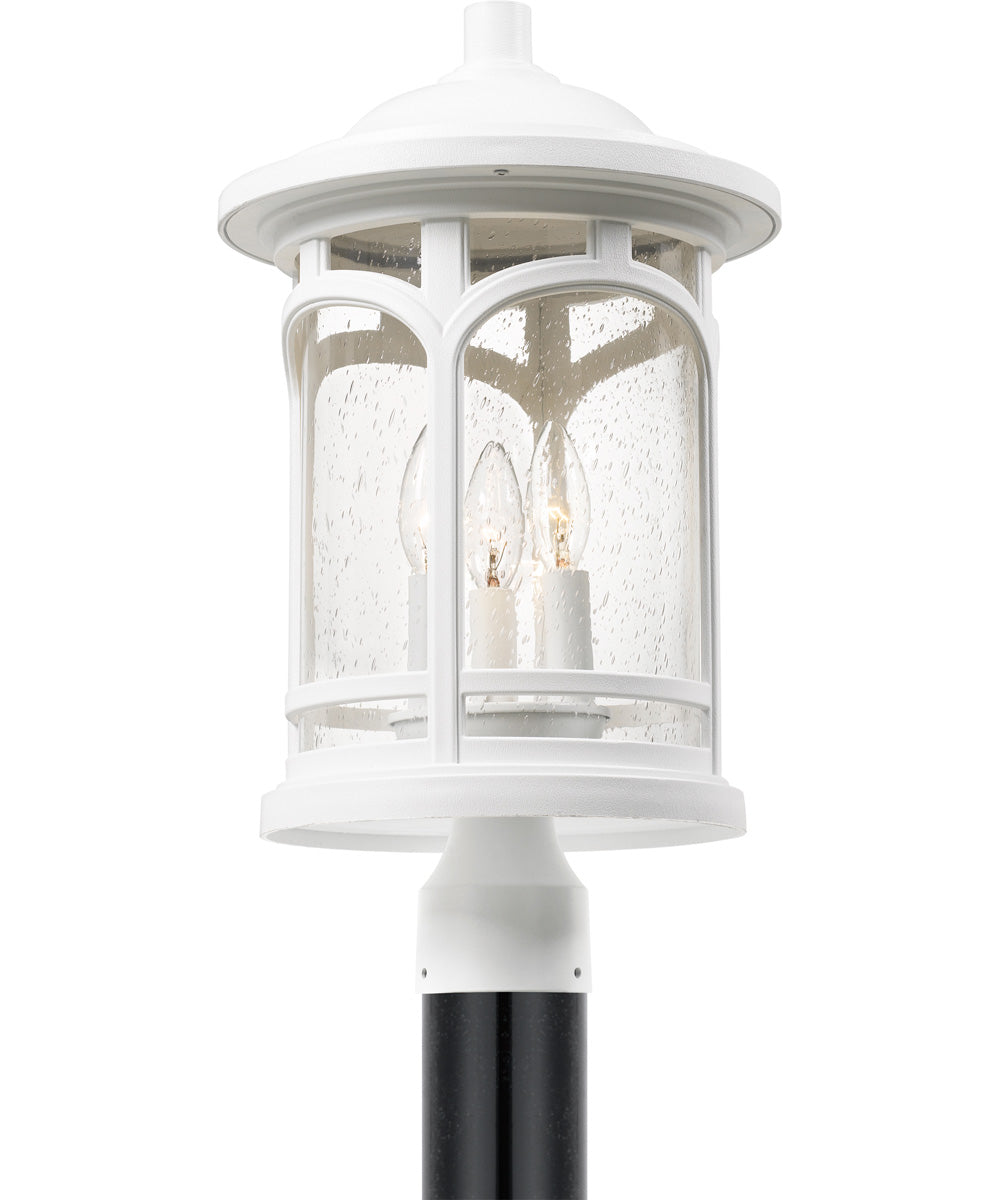 Marblehead Large 3-light Outdoor Post Light  Coastal Armour White Lustre