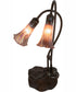 16" High Purple Iridescent Tiffany Pond Lily 2 Light Accent Lamp