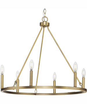 Gilliam 6-Light New Traditional Chandelier Vintage Brass