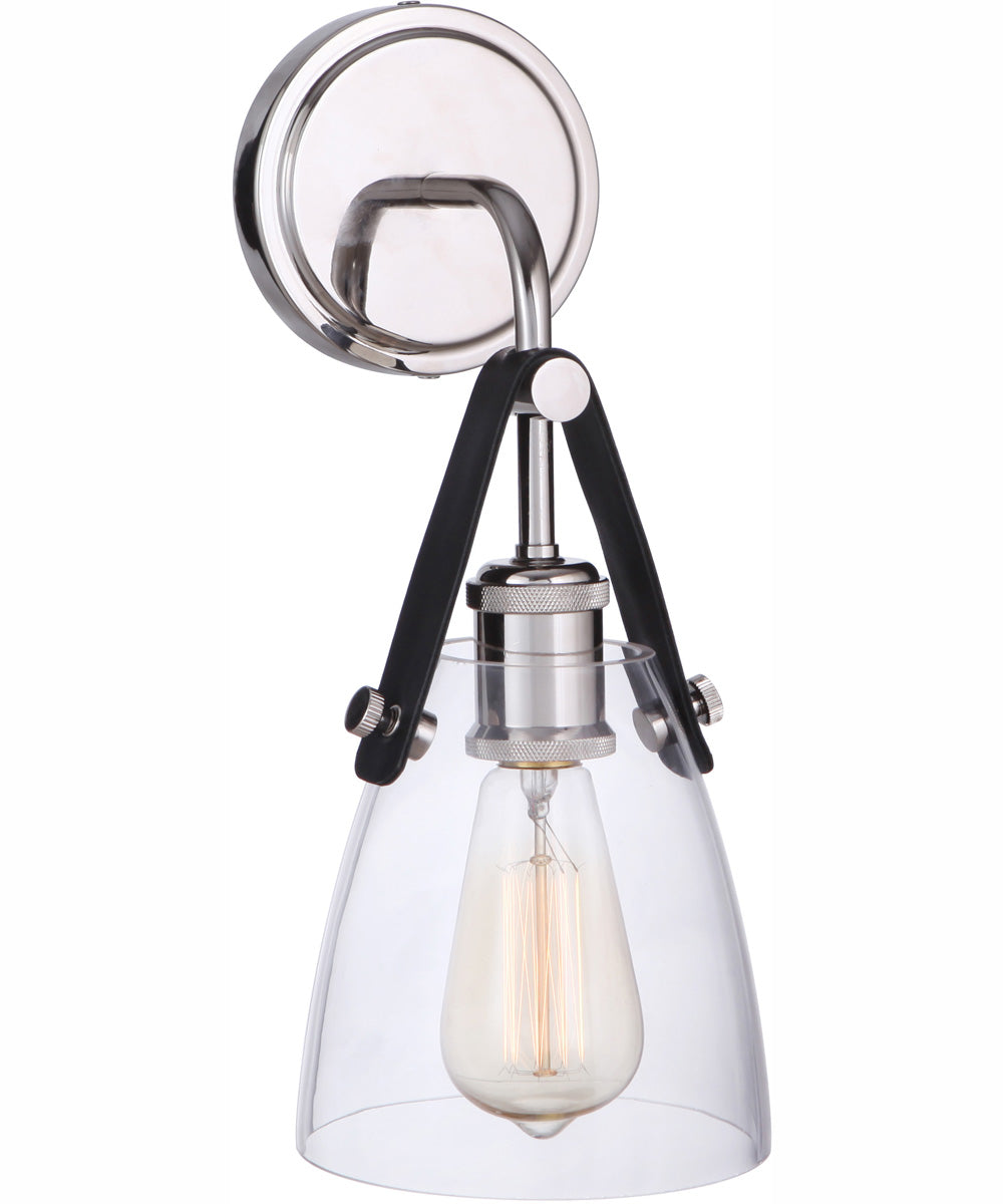 Hagen 1-Light Wall Sconce Polished Nickel