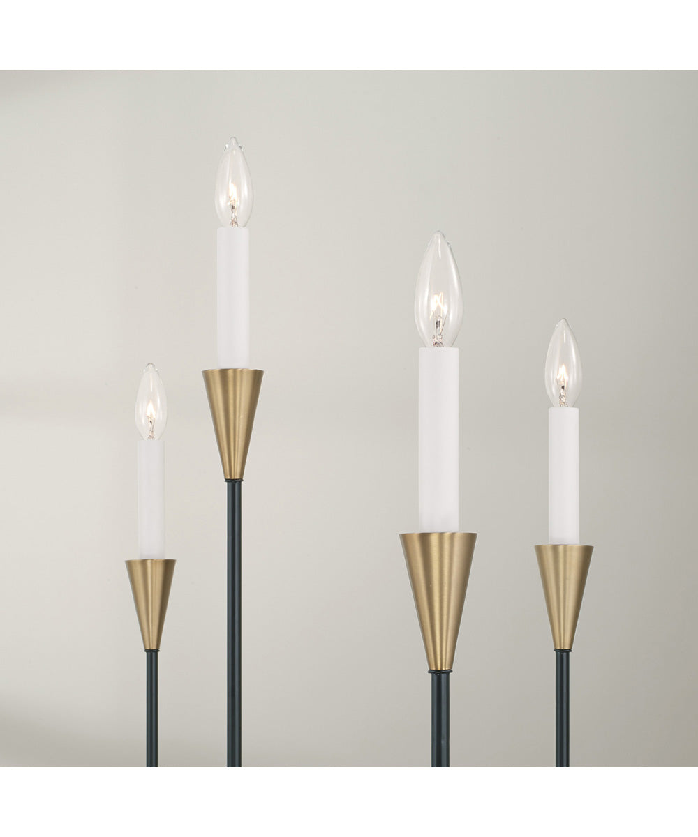 Avant 9-Light Chandelier Aged Brass and Black
