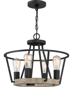Brockton 4-light Pendant Grey Ash