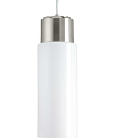 Neat LED 1-Light Glossy Opal Glass Coastal Pendant Light Brushed Nickel