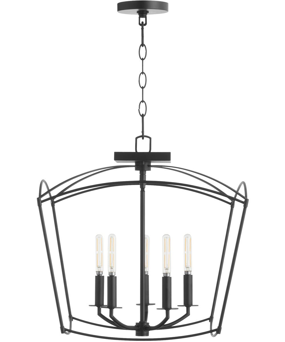 Mantle 5-light Dual Mount Light Fixture Matte Black