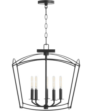 Mantle 5-light Dual Mount Light Fixture Matte Black