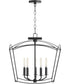 Mantle 5-light Dual Mount Light Fixture Matte Black