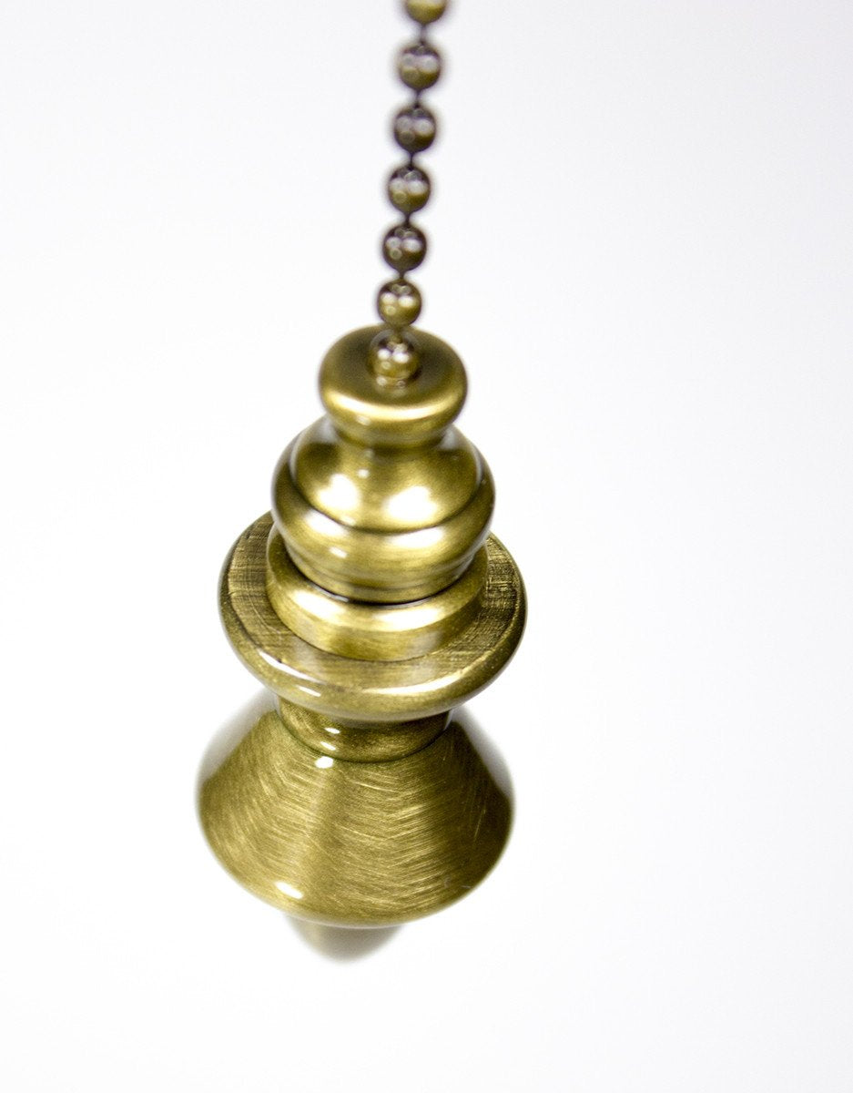 1"W Antique Brass Acorn Fan Pull