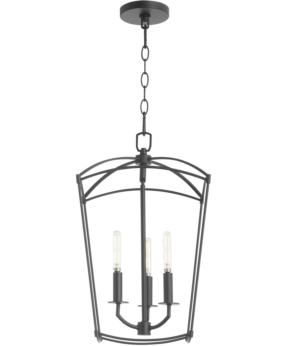 Mantle 3-light Entry Foyer Hall Chandelier Matte Black