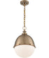 13"W Ronan 1-Light Pendant Burnished Brass