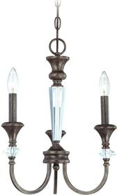 13"W Boulevard 3-Light Chandelier Mocha Bronze/Silver Accents