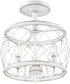 Dury Small 3-light Semi Flush Mount Antique White