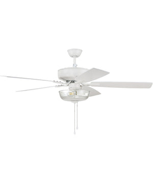 52" Pro Plus 101 Clear Bowl Light Kit 2-Light A - series Ceiling Fan (Blades Included) White