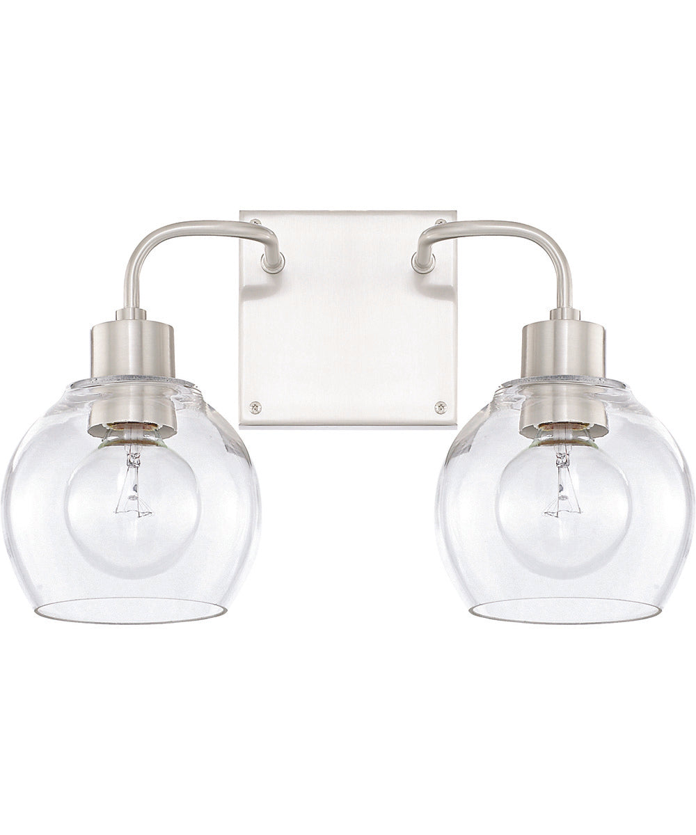 Tanner 2-Light Vanity In Brushed Nickel