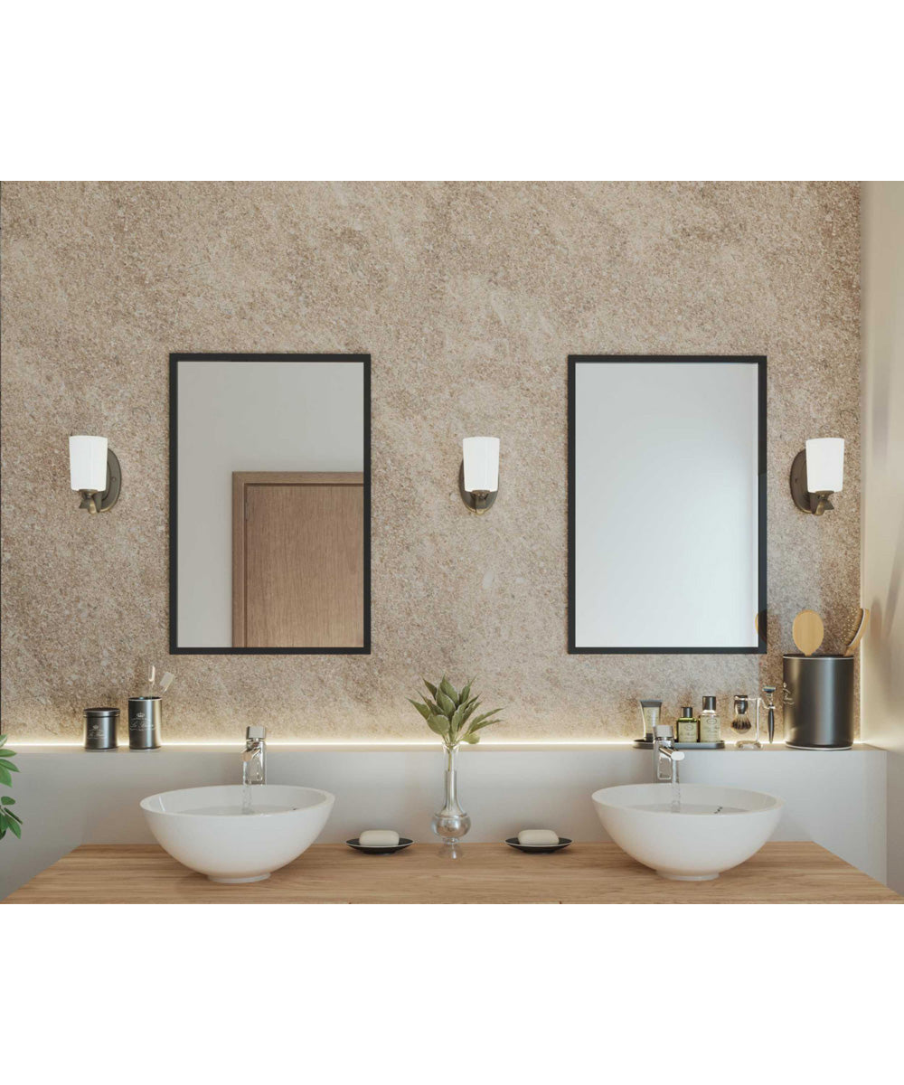 Inspire 1-Light Etched Glass Traditional Bath Vanity Light Antique Bronze